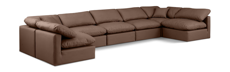 Indulge - Faux Leather 7 Piece Modular U-Shaped Sectional