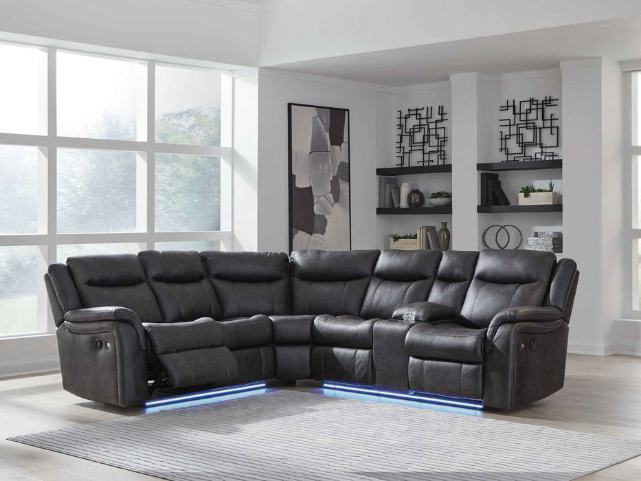 Sultan Meadow - 2-Piece Reclining Sectional - Carbon