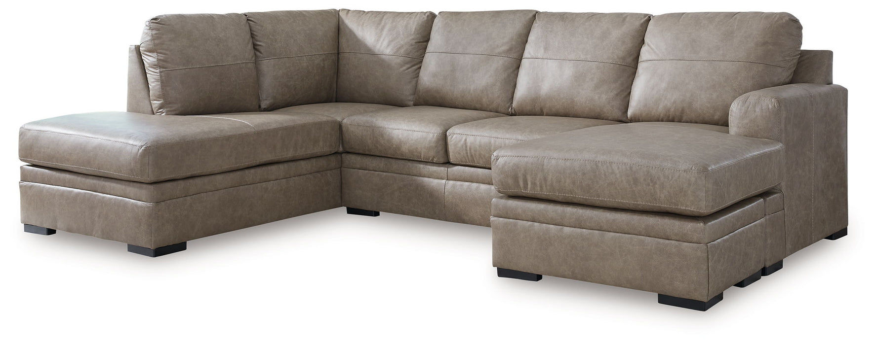 Amuleto - 2-Piece Sectional With Laf Corner Chaise - Leather Match - Desert