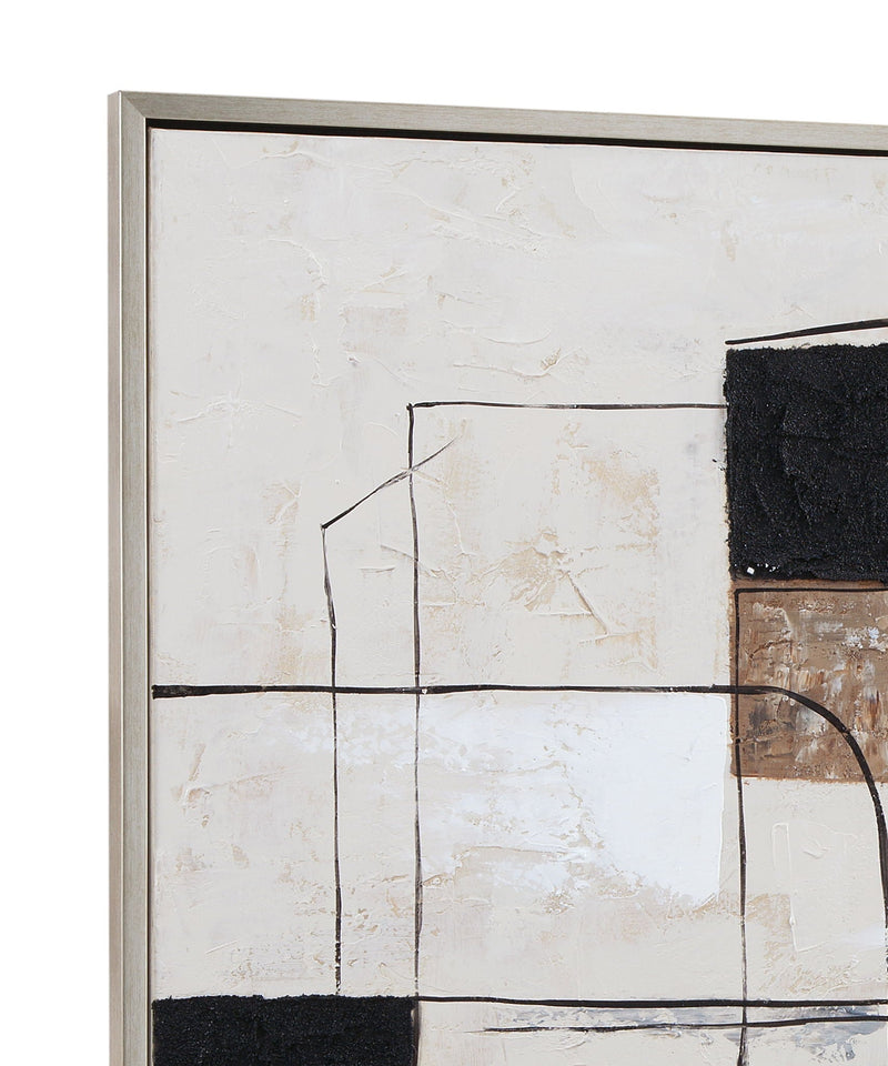 Quartershot Framed Canvas - Beige / Black