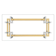 Florina Rectangular Coffee Table in Silver and Gold - Furniture Depot