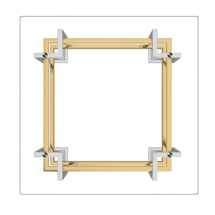 Florina Square Coffee Table in Silver and Gold - Furniture Depot