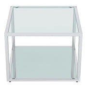Casini Small Square Coffee Table in Silver - Furniture Depot