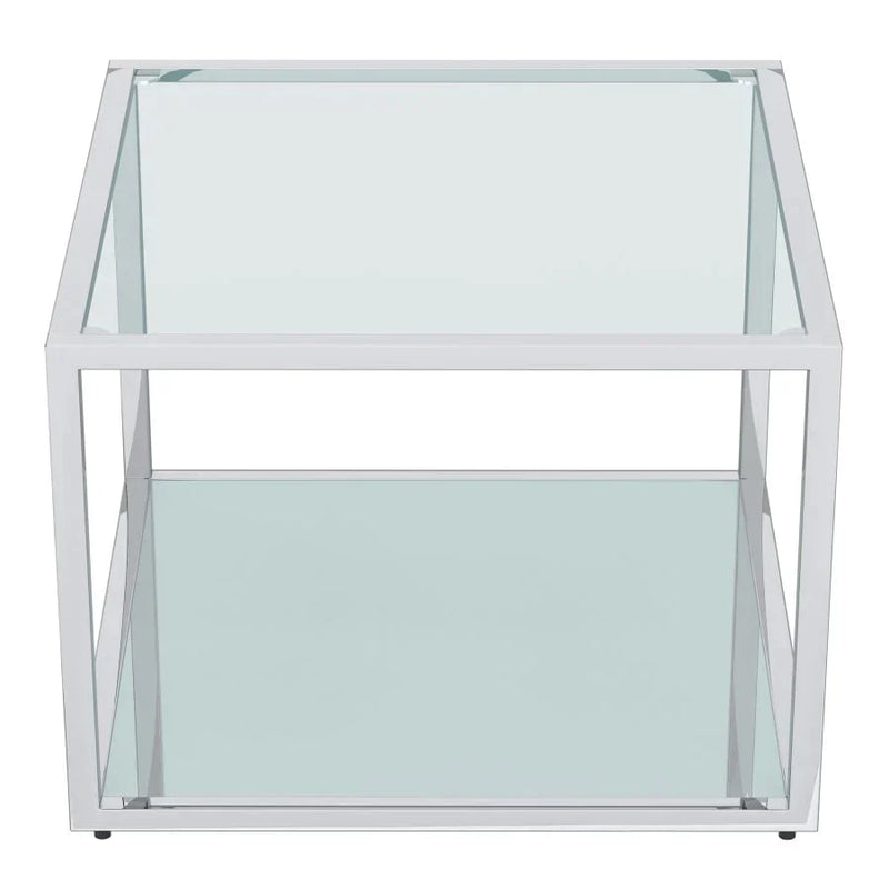 Casini Small Square Coffee Table in Silver - Furniture Depot