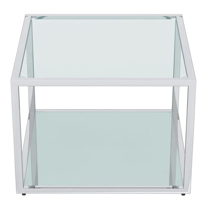 Casini Small Square Coffee Table in Silver - Furniture Depot