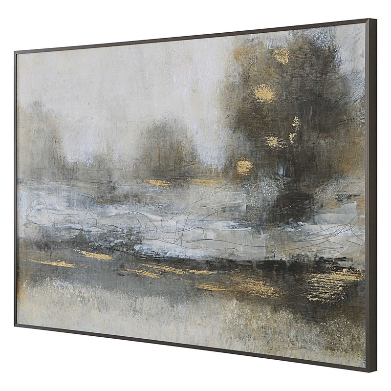 Gilt - Misty Landscape Framed Print - Silver