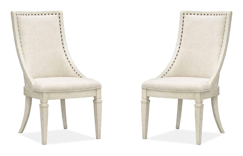 Newport - Dining Arm Chair With Upholstered Seat & Back (Set of 2) - Alabaster