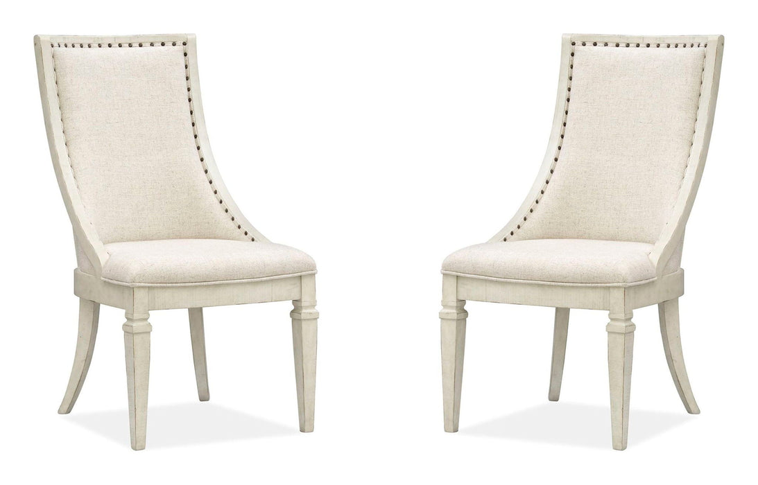 Newport - Dining Arm Chair With Upholstered Seat & Back (Set of 2) - Alabaster
