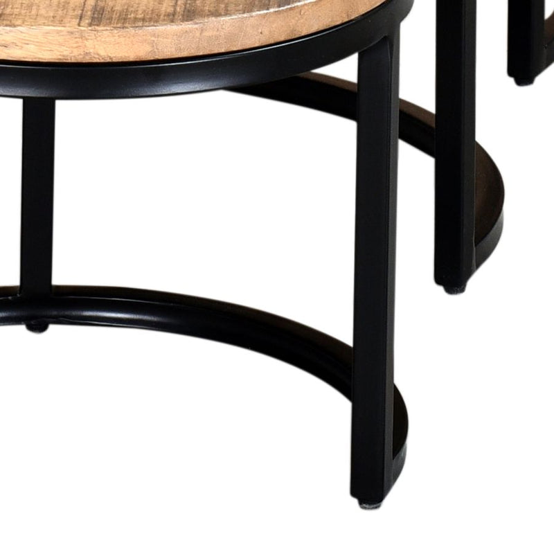Darsh 3pc Coffee Table Set in Natural and Black