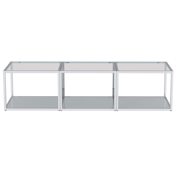 Casini 3pc Coffee Table Small Silver