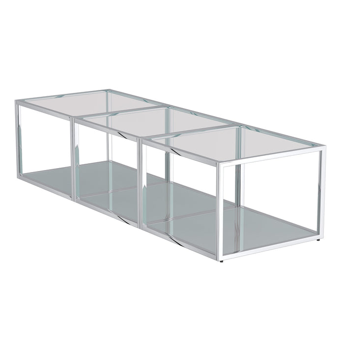 Casini 3pc Coffee Table Small Silver
