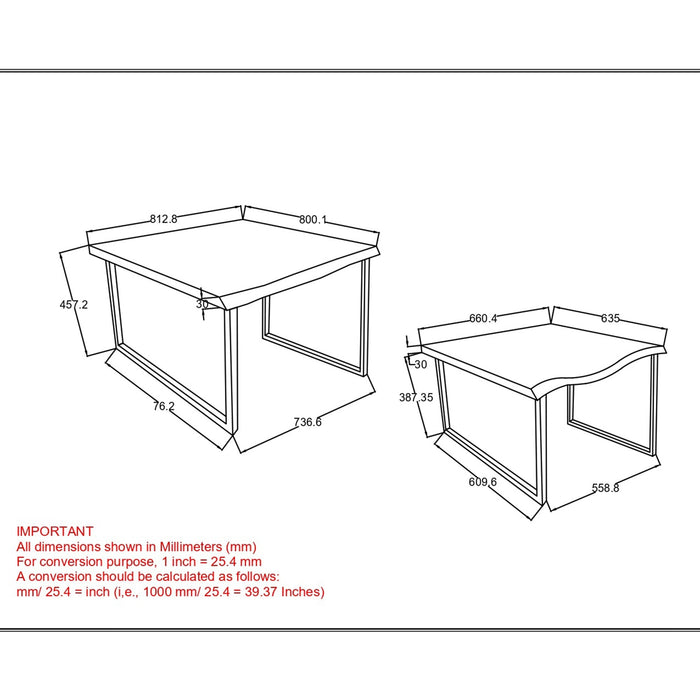 Jivin 2pc Coffee Table Set Natural