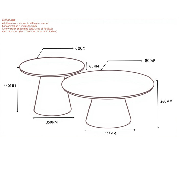 Galio 2pc Coffee Table Set White