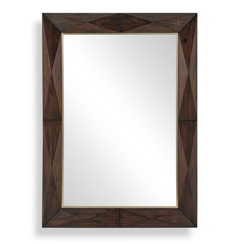 Diamond In The Rough - Wood Mirror - Gold / Woodtone