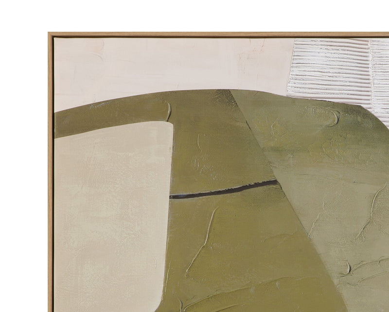 Olive Form Framed Canvas - Cream