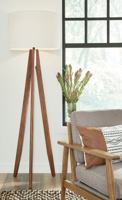 Dallson Wood Floor Lamp - Brown