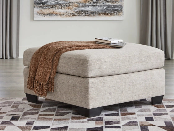 Mahoney Oversized Accent Ottoman Pebble