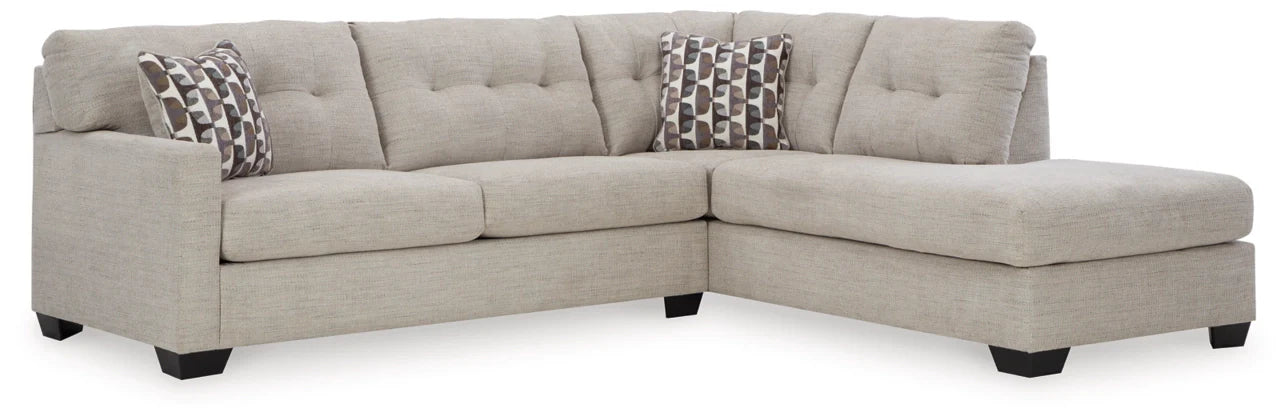 Mahoney 2-Piece Sectional with RHF Chaise Pebble