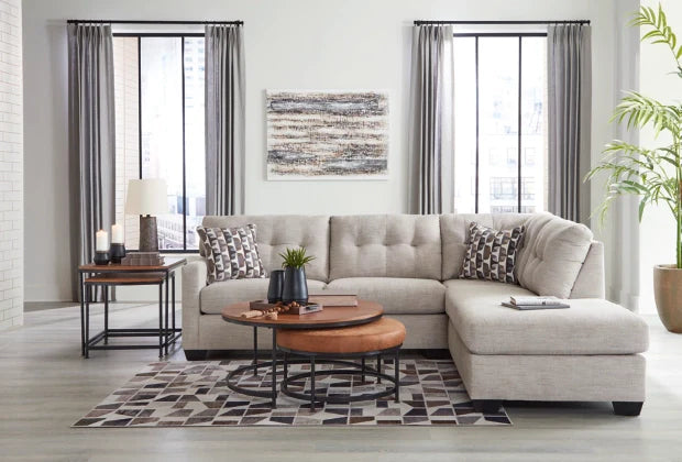 Mahoney 2-Piece Sectional with RHF Chaise Pebble