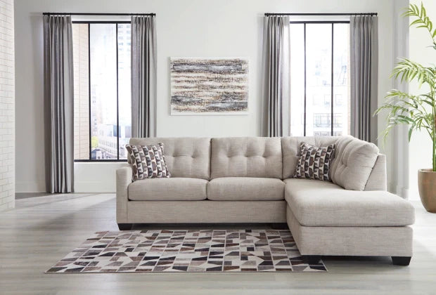 Mahoney 2-Piece Sectional with RHF Chaise Pebble