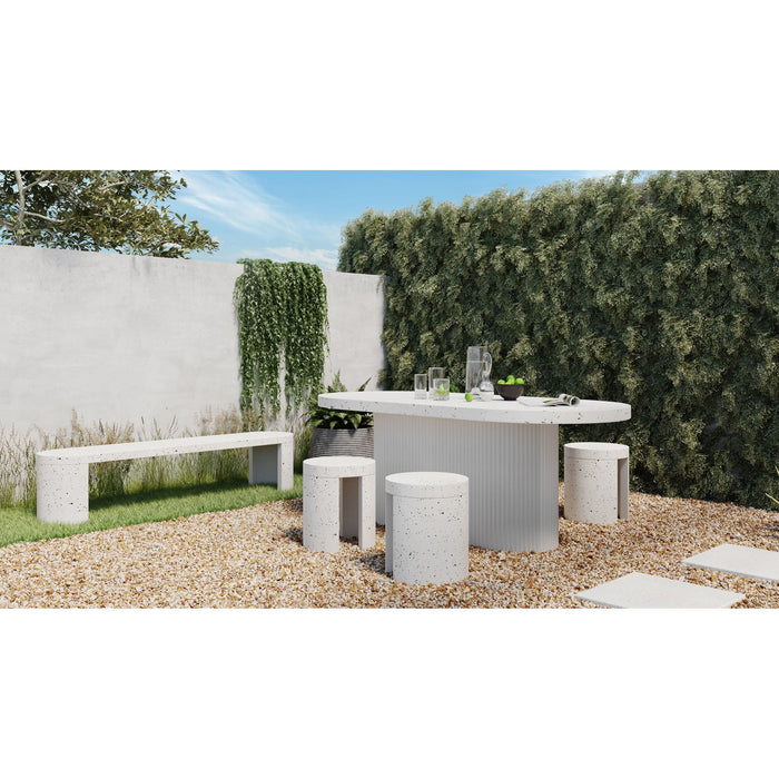 Lyon - Outdoor Cement Dining Table - Pearl Silver