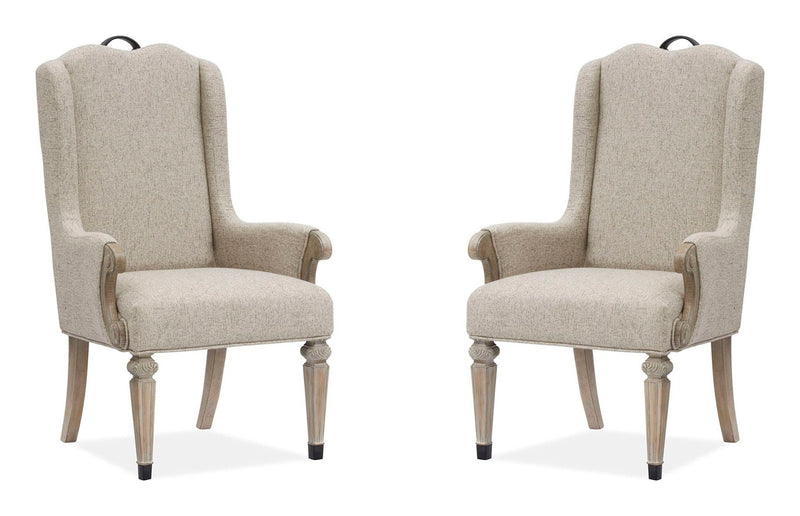 Marisol - Upholstered Host Arm Chair (Set of 2) - Fawn
