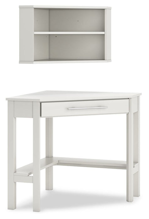 Grannen White Corner Desk, Bookcase