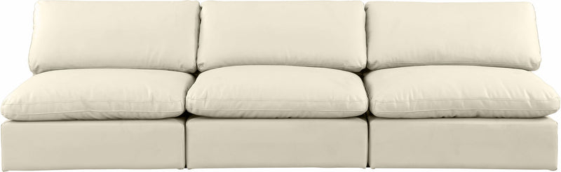 Comfy - Faux Leather Modular Armless Sofa 3 Seats