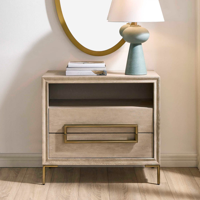 Alessia - Modern Side Table - Light Oak