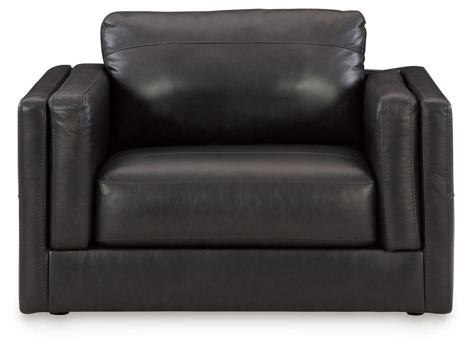 Amiata - Chair And A Half - Leather Match - Onyx