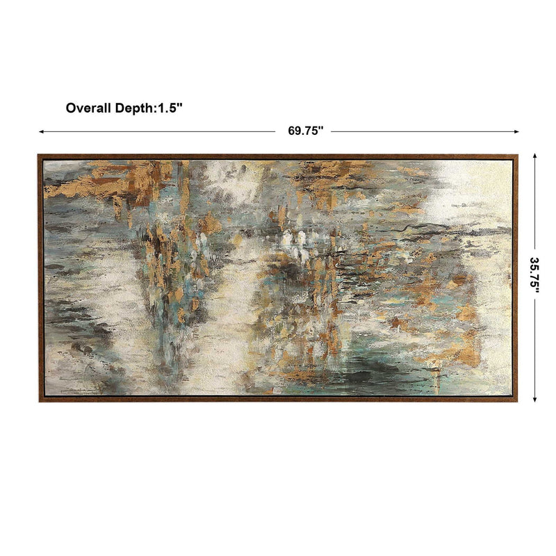 Behind The Falls - Abstract Art - Beige