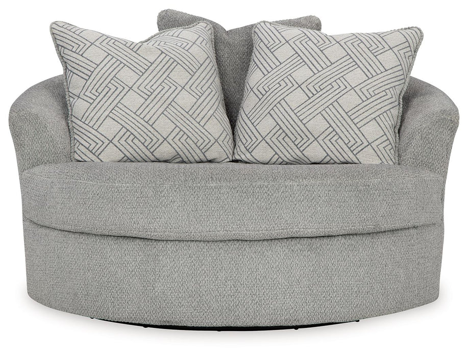 Casselbury - Oversized Swivel Accent Chair - Fabric - Cement