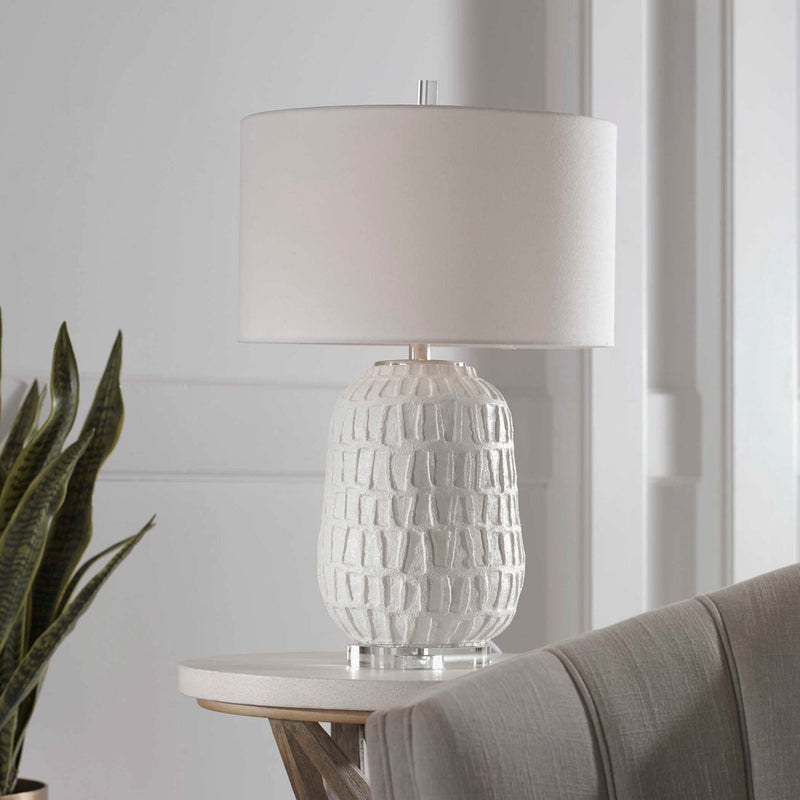 Caelina - Textured Table Lamp - White