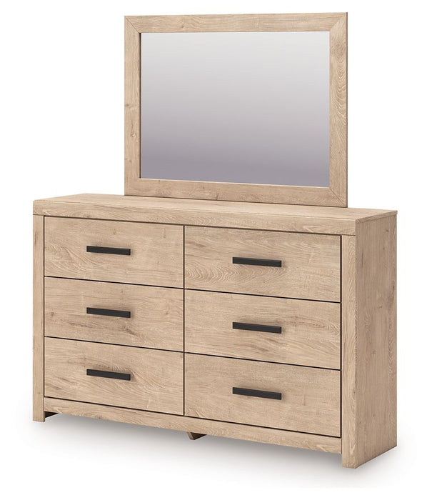 Sanginlane - Dresser and Mirror - Tan