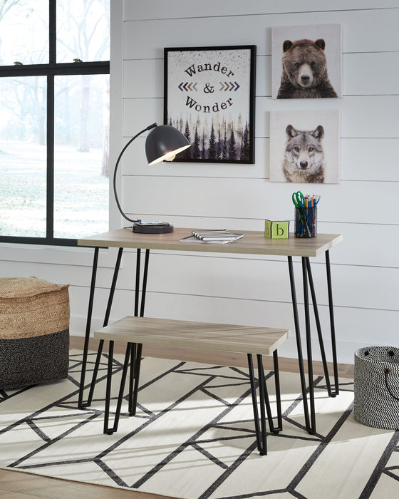 Blariden Desk W/Bench - Brown / Black