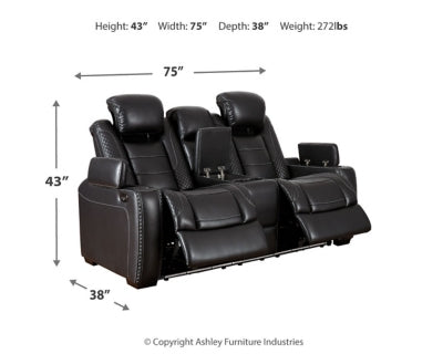 Party Time Power Reclining Loveseat with Console