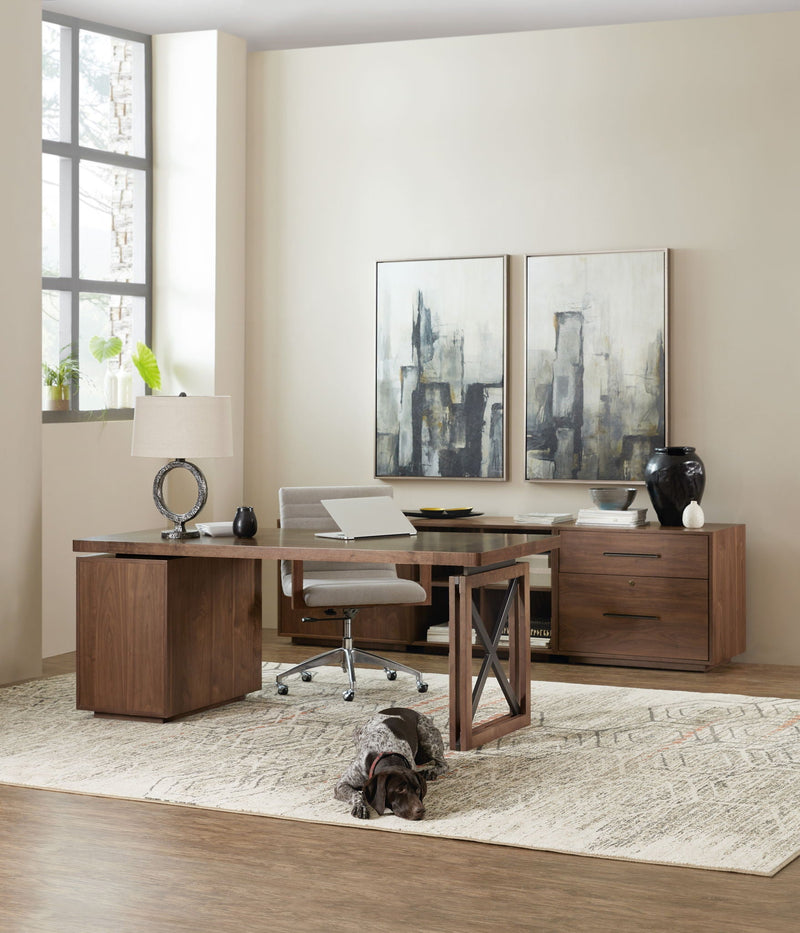 Home Office - Two-Door Cabinet - Dark Brown