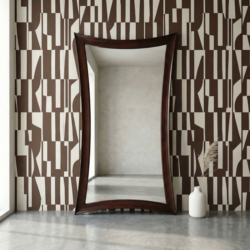 Hour Glass - Floor Mirror - Brown