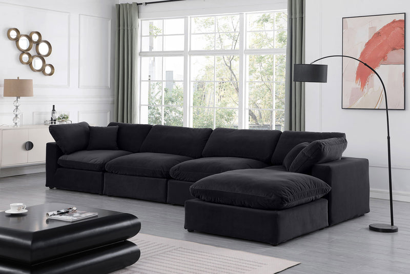Comfy - 5 Piece Velvet Modular Sectional With Chaise
