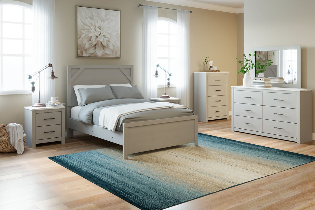 Cottenburg Light Gray / White Panel Bed - King