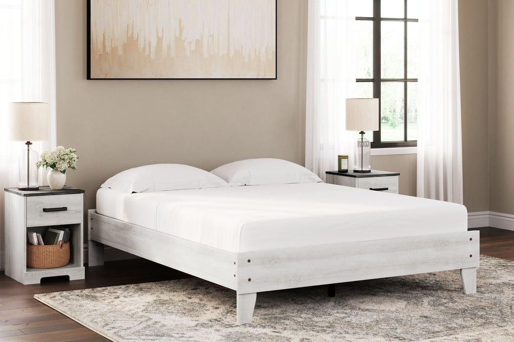 Shawburn Whitewash Platform Bed