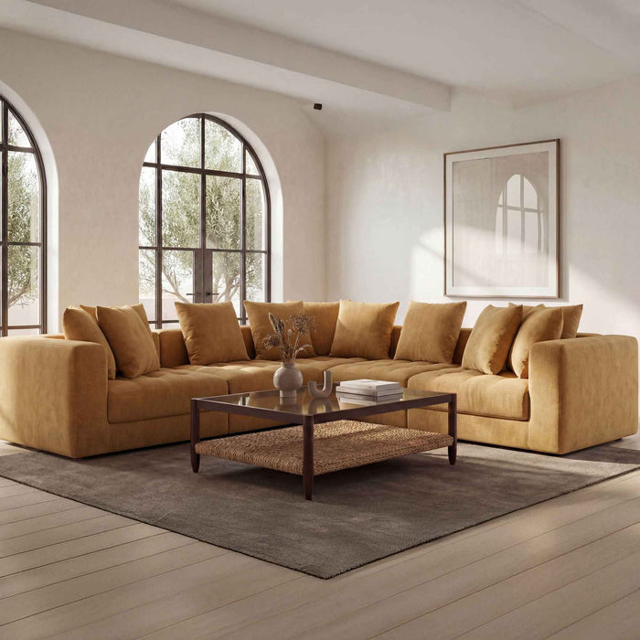 Davie - Classic L Modular Sectional - Golden Yellow