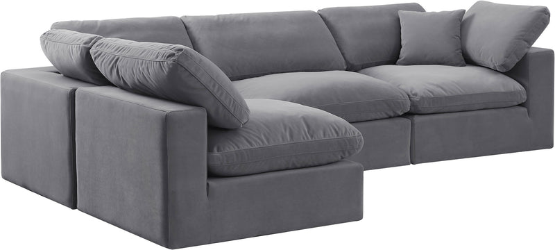Comfy - 4 Piece Velvet Modular Armless Sectional