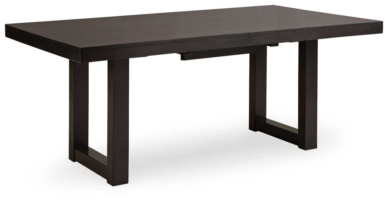 Neymorton - 7 Pc. - Rectangular Extension Table, 6 Side Chairs - Dark Grayish Brown