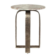 Warner - Indoor-Outdoor Side Table - Antiqued Champagne / White