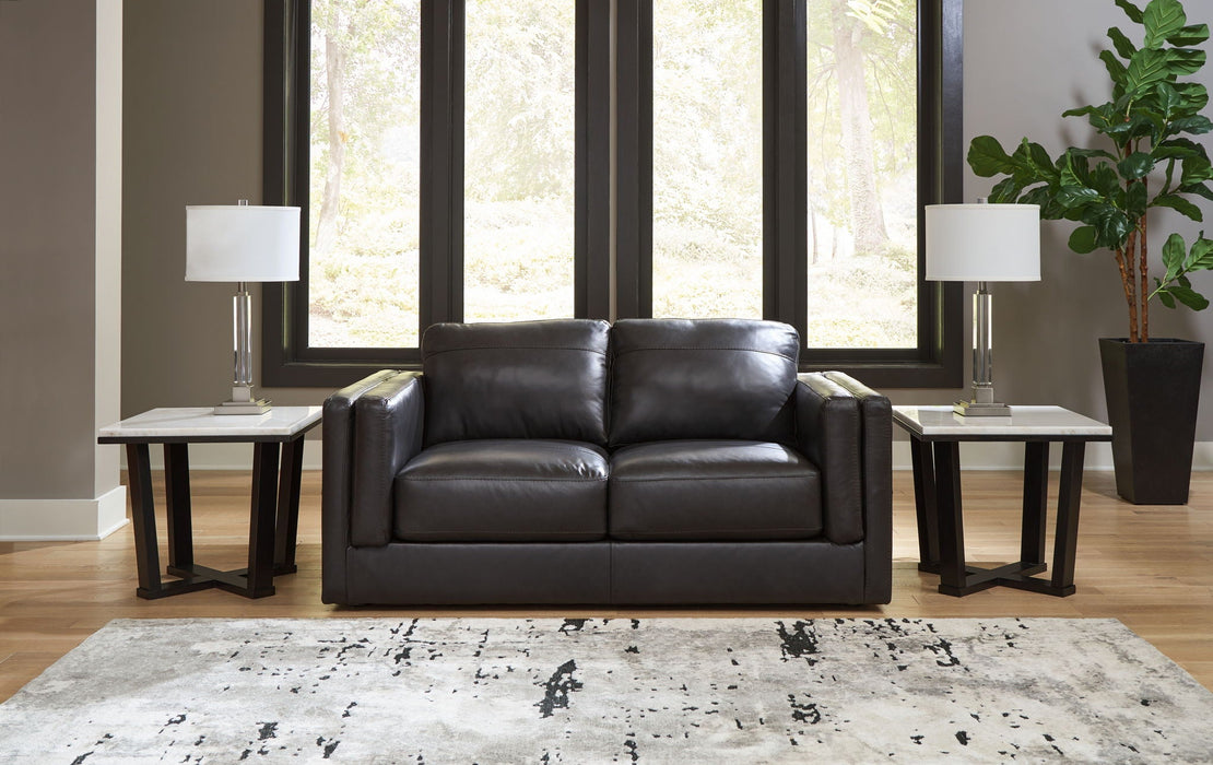 Amiata - Loveseat - Leather Match - Onyx