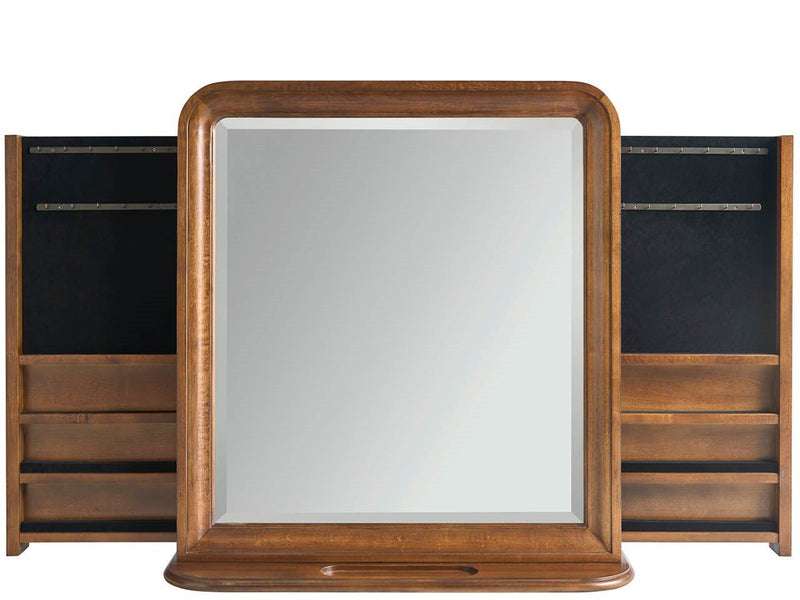 New Lou - Vertical Storage Mirror - Dark Brown