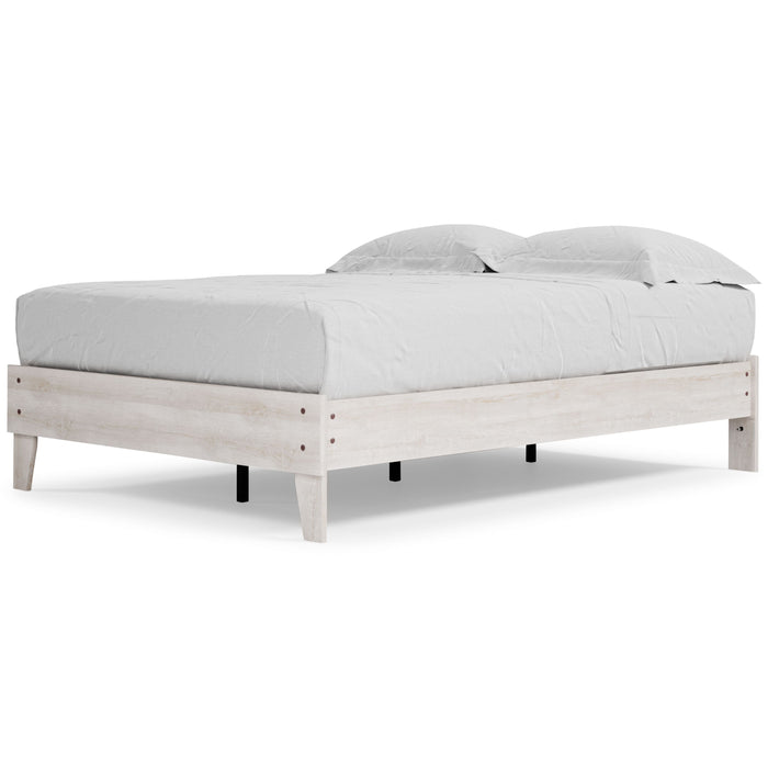 Shawburn Whitewash Platform Bed