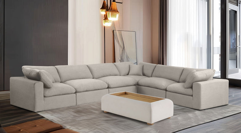 Comfy - 6 Piece Linen Modular Corner Sectional