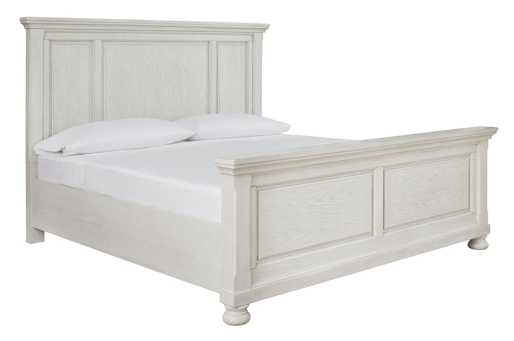 Robbinsdale Antique White Panel Bed